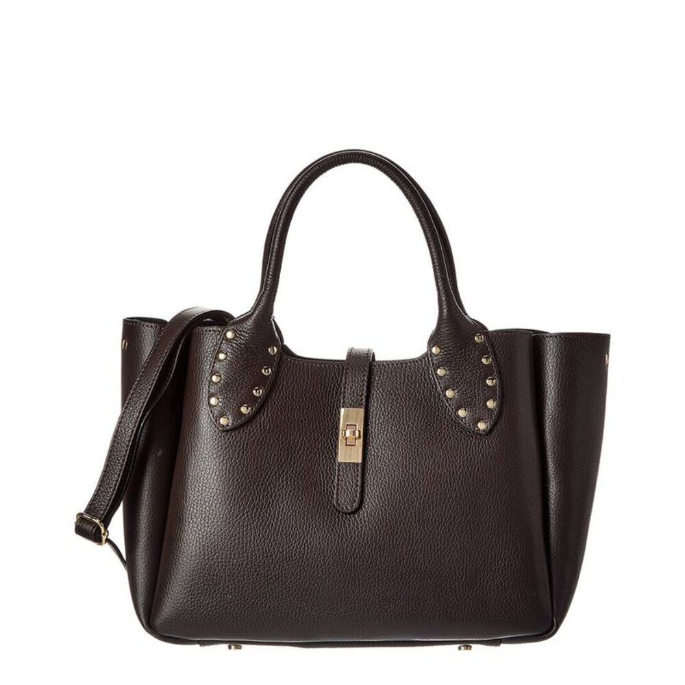 Isabella Rossetti Keira27 Studded Handle Leather Tote, Brown